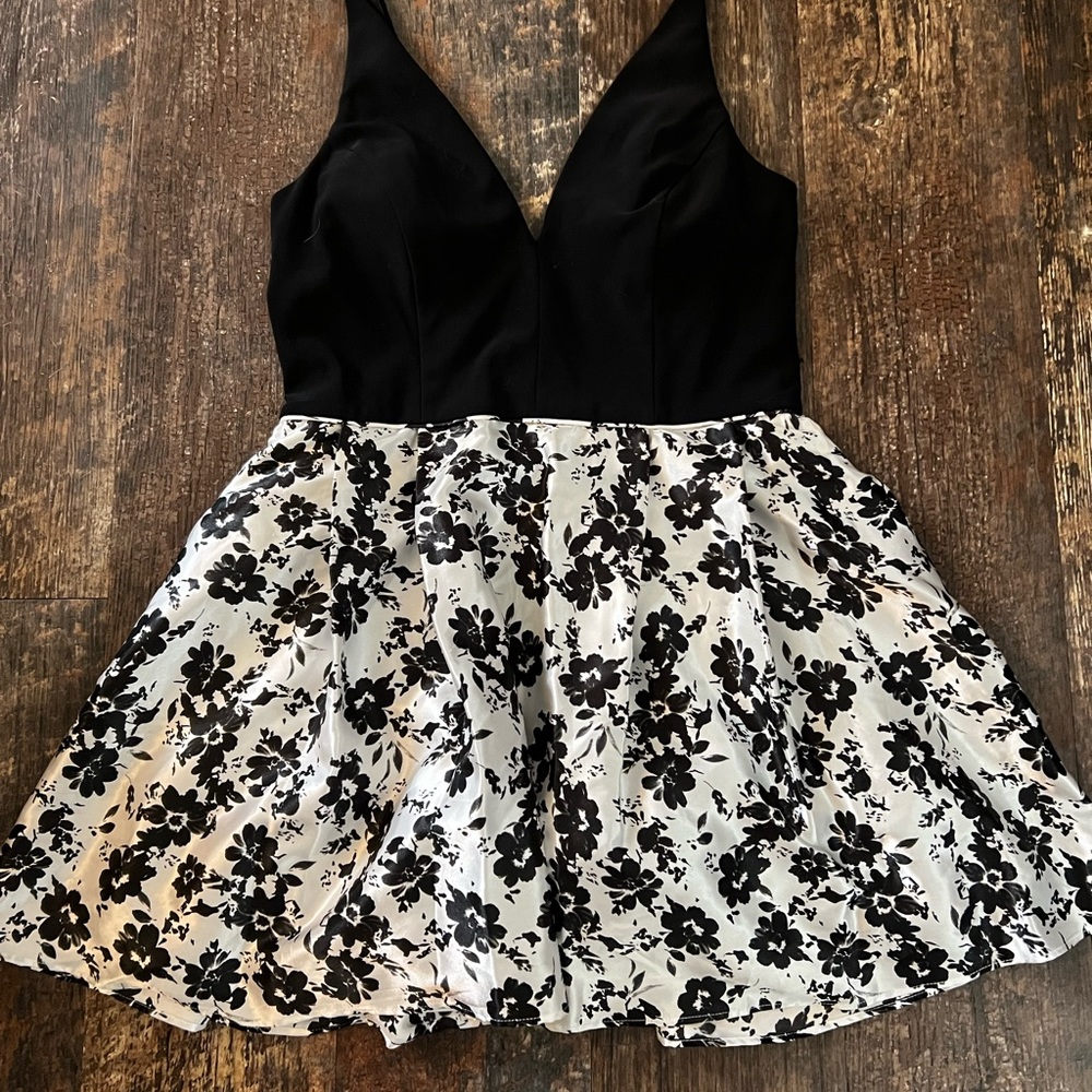 Black and white homecoming dress